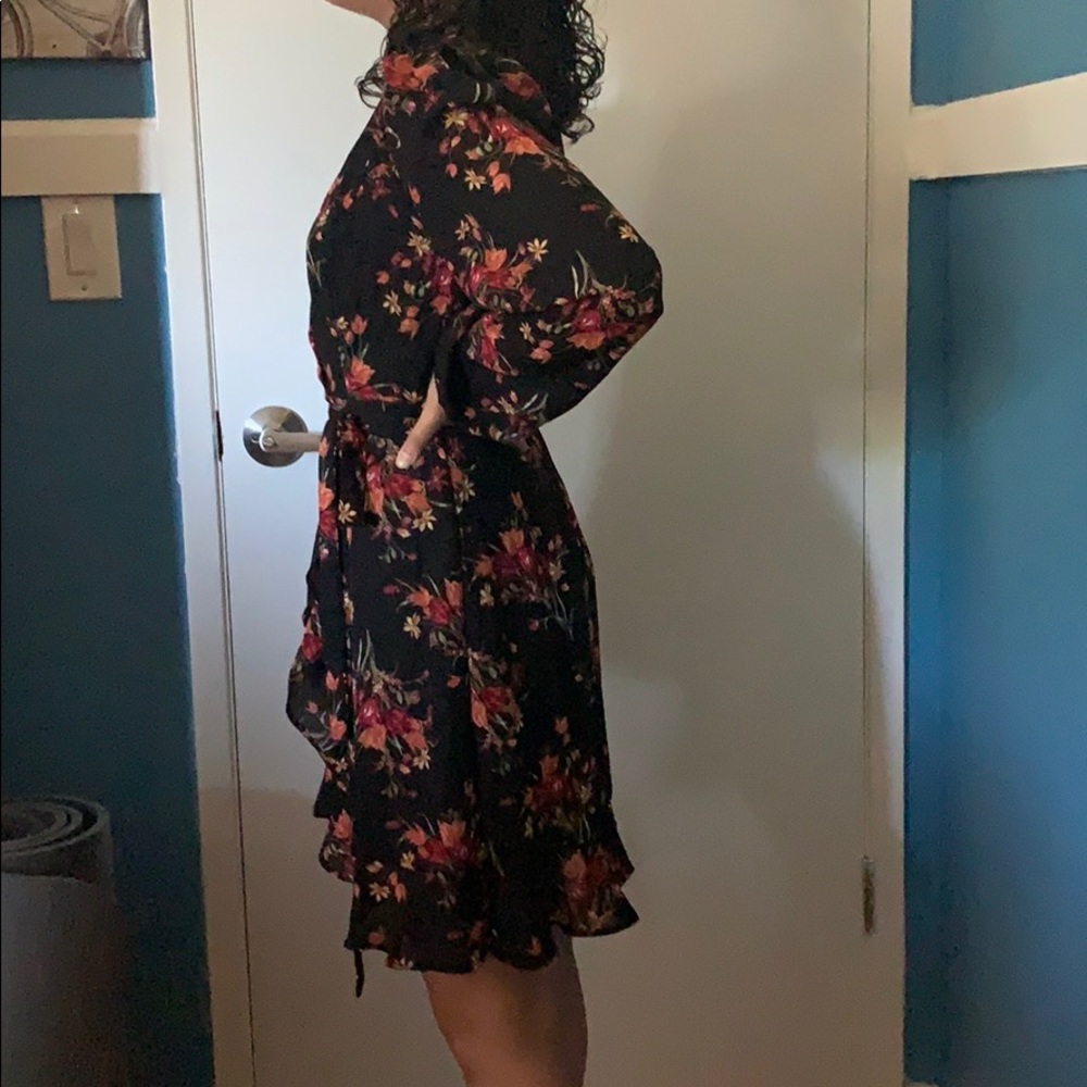 Francesca’s Wrap Around Floral Dress - Picture 2 of 4